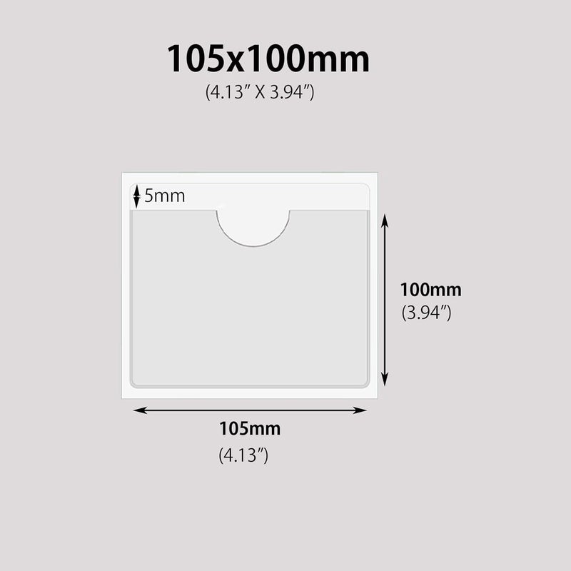Baitoo Adhesive Clear Pockets,Self Adhesive Clear Label Pockets Adhesive Card Folder Plastic Pockets Holders Sleeves for Index Cards Planners Cabinet Shelf Photo Cd,10Pieces(105x100mm) - Image 2